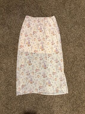 Floral Sheer Midi Skirt